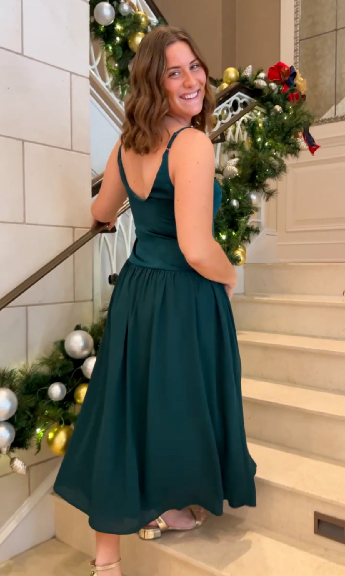 green slip sleeveless maxi midi dress hunter green holiday dress