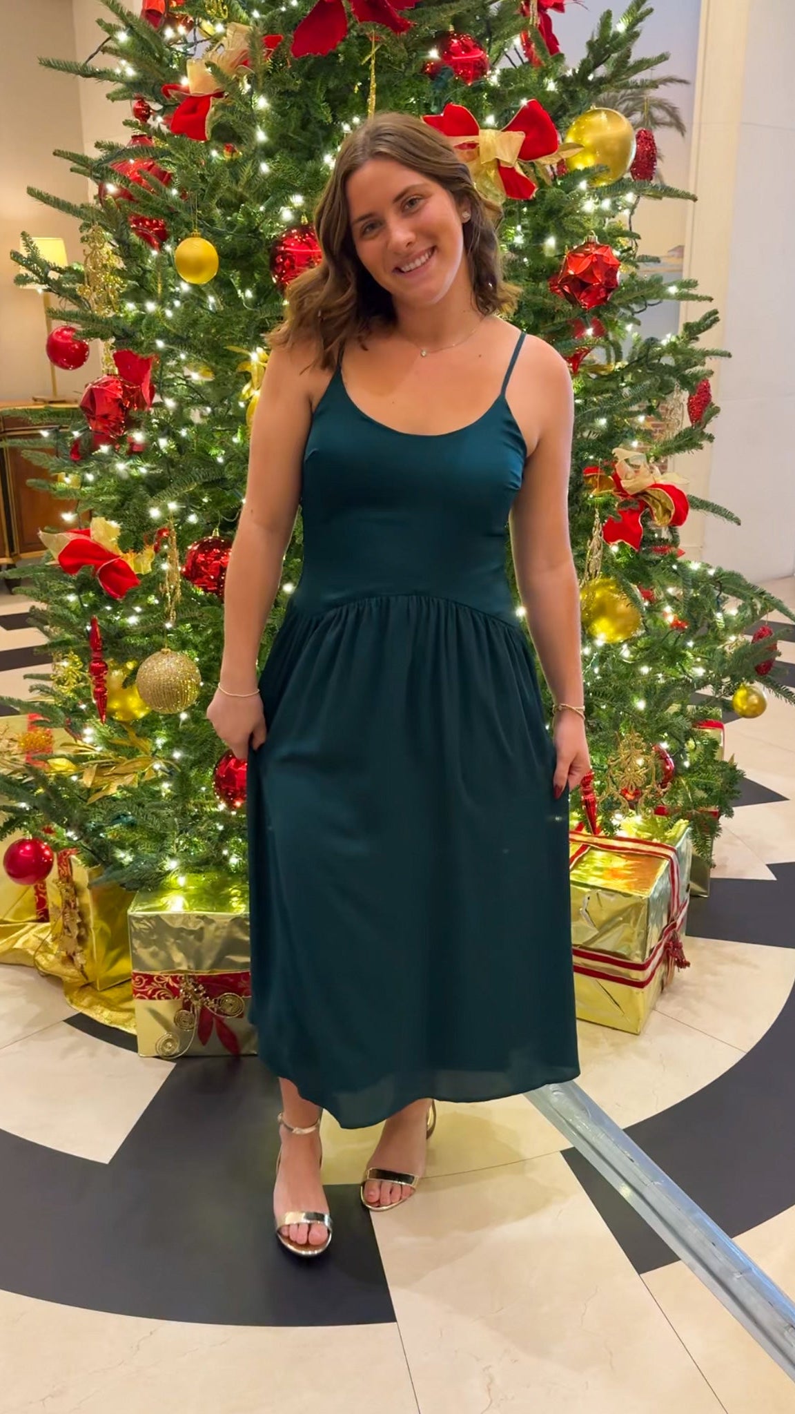 green slip sleeveless maxi midi dress hunter green holiday dress