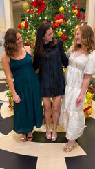 holiday dresses green black and white gold