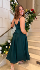 green slip sleeveless maxi midi dress hunter green holiday dress