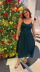 green slip sleeveless maxi midi dress hunter green holiday dress