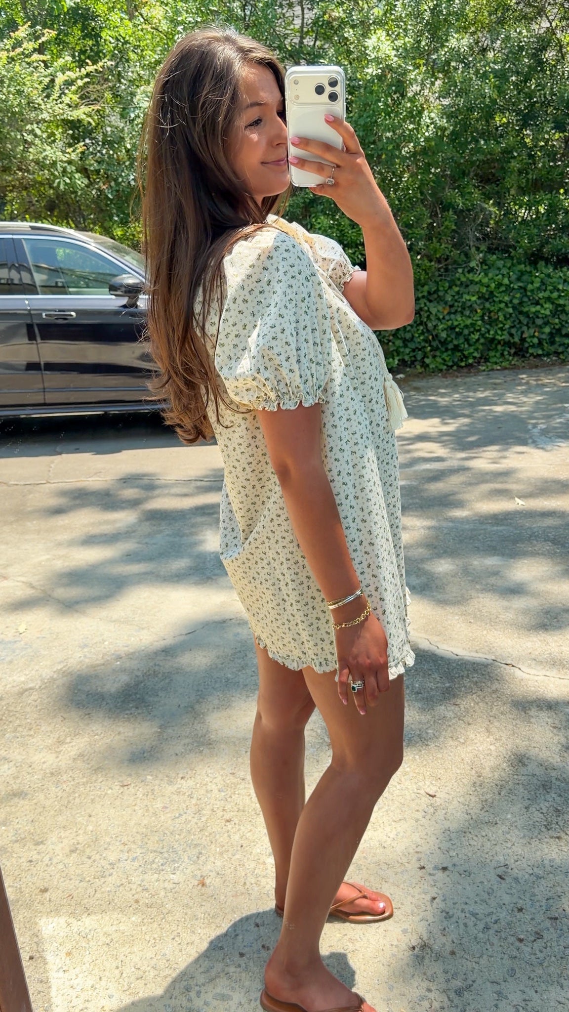 cream floral mini dress blue flowers