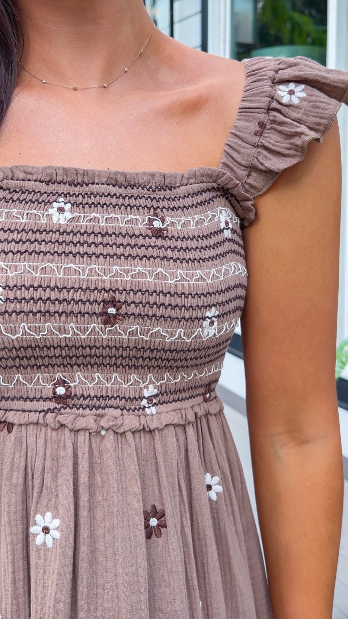 Cici Floral Maxi Dress  - Brown